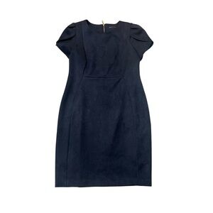Calvin Klein- Blue Sheath Midi Dress with Crew Neck